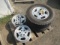 (2) HANKOOK 255/70R16 STUDDED TIRE & (4) CHEVROLET 6 LUG ALUMINUM WHEELS