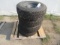 (4) AVALANCHE 245/75R16 STUDDED TIRES ON 5 LUG STEEL WHEELS