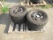 (4) HANKOOK 195/65R15 STUDDED TIRES ON 5 LUG STEEL WHEELS
