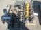 (10) ASSORTED JACK STANDS, CHAIN HOIST & CONVEYOR ROLLERS