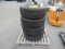(4) FIRESTONE LT285/60R20 TIRES ON DODGE 8 LUG ALUMINUM WHEELS W/ LUG NUTS (NEW)