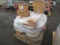 ASSORTED DIECAST LED EXIT SIGNS & FLUORESCENT LAMPS, & SPOOL OF ROPE