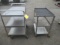 33'' X 21'' X 35'' 3-SHELF ALUMINUM ROLLING CART & 27'' X 18'' X 32'' 3-SHELF ALUMINUM ROLLING CART