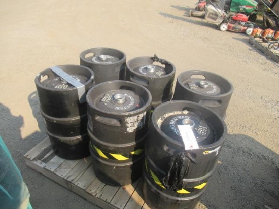 (6) EMPTY DAS PLUS KEGS