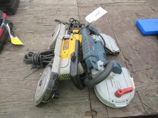 DEWALT DWM120 CORDED VARIABLE SPEED BANDSAW & BOSCH GCB10-5 CORDED BANDSAW (NO BLADE)