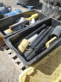 (2) LARGE PLASTIC TOTES W/ PVC PIPE FITTING PARTS & TOOLING