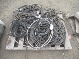 ASSORTED WELDING LEADS & AIR HOSE
