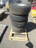 (5) MICHELIN 235/75R15 TIRES ON 5 LUG ALUMINUM WHEELS