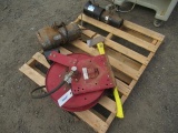 AIR HOSE W/ REEL, AXE, CHAIN HOIST & MONARCH M-310-0238 24V MOTOR