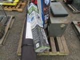 6 PERSON TENT, (2) POP UP CANOPIES, CAMP STOVE & DISPLAY CASE