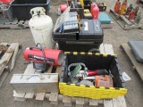 ASSORTED TOOLS & HARDWARE, & PROTEMP PROPANE HEATER W/ TANK