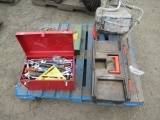 (2) TOOLBOXES W/ TOOLS, PAINT SPRAYER, POWER PAL & AIR COMPRESSOR