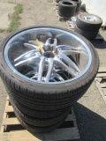 (4) ATLAS 295/30R26 TIRES ON UNIVERSAL 6 LUG ALUMINUM WHEELS