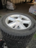 (4) HANKOOK P275/55R20 STUDDED TIRES ON CHEVROLET 1500 WHEELS