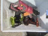 ASSORTED CORDED ELECTRIC HAND TOOLS, CHICAGO 18V RECIPROCATING SAW W/ BATTERY, RYOBI ONE+ HP 1/2