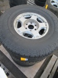 (4) PATHFINDER ALL TERRAIN LT285/75R16 TIRES ON 6 LUG ALUMINUM WHEELS