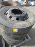 (4) (UNKNOWN MAKE) 275/R22.5 TIRES
