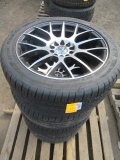 (3) COOPER ZEON RS3-G1 235/45R17 TIRES ON UNIVERSAL ALUMINUM WHEELS, & (1) CONTINENTAL 255/40R17 TIR