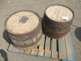 (2) HALF WOOD BARRELS