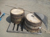(2) HALF WOOD BARRELS