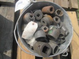 BUCKET OF ASSORTED 3/4'' & 1'' DRIVE SOCKETS