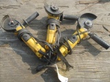 (3) DEWALT DWE402 4 1/2'' ANGLE GRINDERS