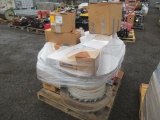 ASSORTED DIECAST LED EXIT SIGNS & FLUORESCENT LAMPS, & SPOOL OF ROPE