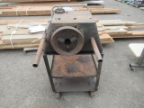 OSTER PIPE THREADER ON A METAL ROLLING CART