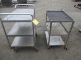 33'' X 21'' X 35'' 3-SHELF ALUMINUM ROLLING CART & 27'' X 18'' X 32'' 3-SHELF ALUMINUM ROLLING CART