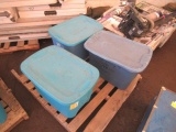 (3) TOTES OF (UNUSED) CUSTOM MOTORCYCLE PARTS