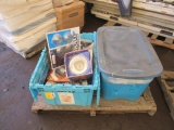 (2) TOTES OF ASSORTED MOTORCYCLE OIL, AIR FILTERS, & (UNUSED) MOTORCYCLE ACCESSORIES