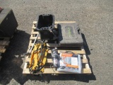 PITTSBURGH 1/4'', 3/8'' & 1/2'' DRIVE SOCKET & WRENCH SET, AUTO TRACTION DEVICES, & SMALL TOTE OF