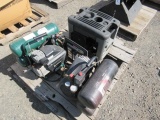 ROLLAIRE 2 HP AIR COMPRESSOR SER#: 304767010390, CENTRAL PNEUMATIC 2 HP TWIN TANK AIR COMPRESSOR, &