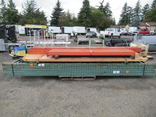 PALLET RACKING - (5) 15' UPRIGHTS, (4) 12.5' LOAD BEAMS, (8) 8.5' LOAD BEAMS, & (1) 12' LOAD BEAM