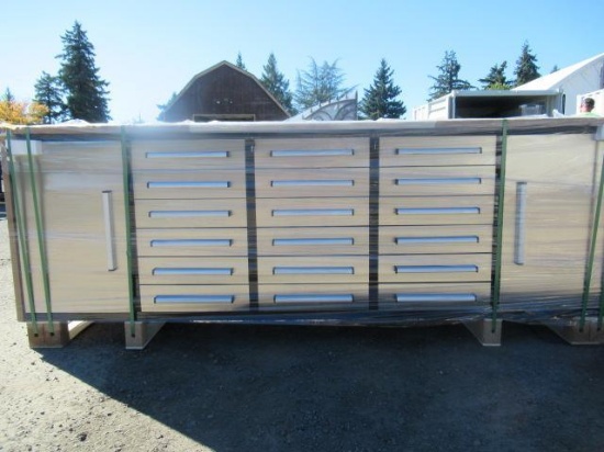2023 STEELMAN 10' 18-DRAWER STAINLESS STEEL WORKBENCH (UNUSED)