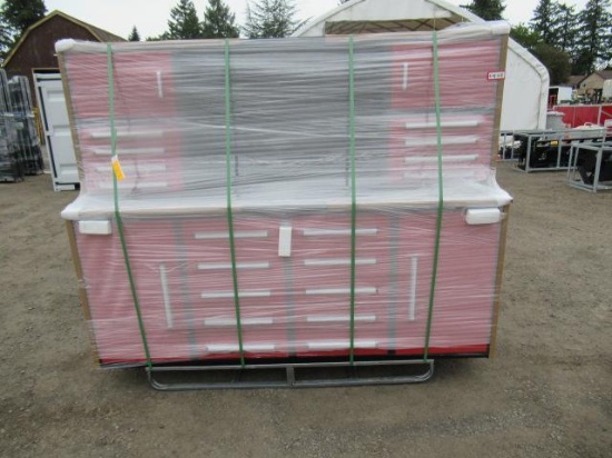 2023 STEELMAN 7' 18-DRAWER WORKBENCH CABINET (RED) (UNUSED)
