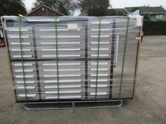 2023 STEELMAN 7' 35-DRAWER STAINLESS STEEL TOOL CABINET (UNUSED)