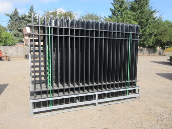 (24) 10' X 7' WROUGHT IRON FENCE PANELS W/ (25) POSTS (UNUSED)