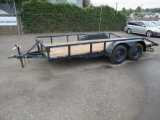 1990 UTILITY 16' FLATBED CAR TRAILER