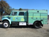 2002 INTERNATIONAL 4900 CREW CAB FIRE TRUCK