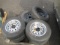 (2) RAINICE ST205/75R15 TIRES ON STEEL 5 LUG WHEELS, (4) GOODYEAR WINTER RADIAL P185/70R13 TIRES ON