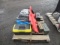MECHANICS CREEPER, 6 TON BOTTLE JACK, TOOLBOX W/ WIRING, (2) AMMO CANS, (3) TARPS, & ASSORTED