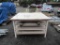 5' X 5' X 3' STEEL FRAMED TABLE W/ WOOD SHELVES & TOP