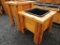 (1) 2' X 19'' X 19'' RAISED CEDAR SINGLE POT PLANTER, & (1) 1.5' X 20'' X 20'' CEDAR SINGLE POT