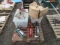 (3) FLOOR JACKS, X BOX, 4-WAY, GLUE, TAPE, DRONE, & ASSORTED HAND TOOLS