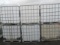 (6) IBC LIQUID STORAGE POLY TANKS W/ METAL BASKETS