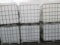 (6) IBC LIQUID STORAGE POLY TANKS W/ METAL BASKETS