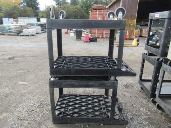 (2) 36'' X 24'' RUBBERMAID ROLLING CARTS