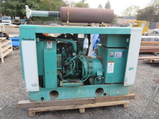 SKID MOUNTED ONAN TECHSTAR 35G GENSET GENERATOR, 4 CYL GAS, 3 PHASE