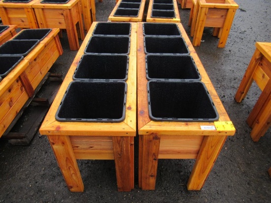 (2) 5' X 19'' X 2' CEDAR 4-POT PLANTER BOXES